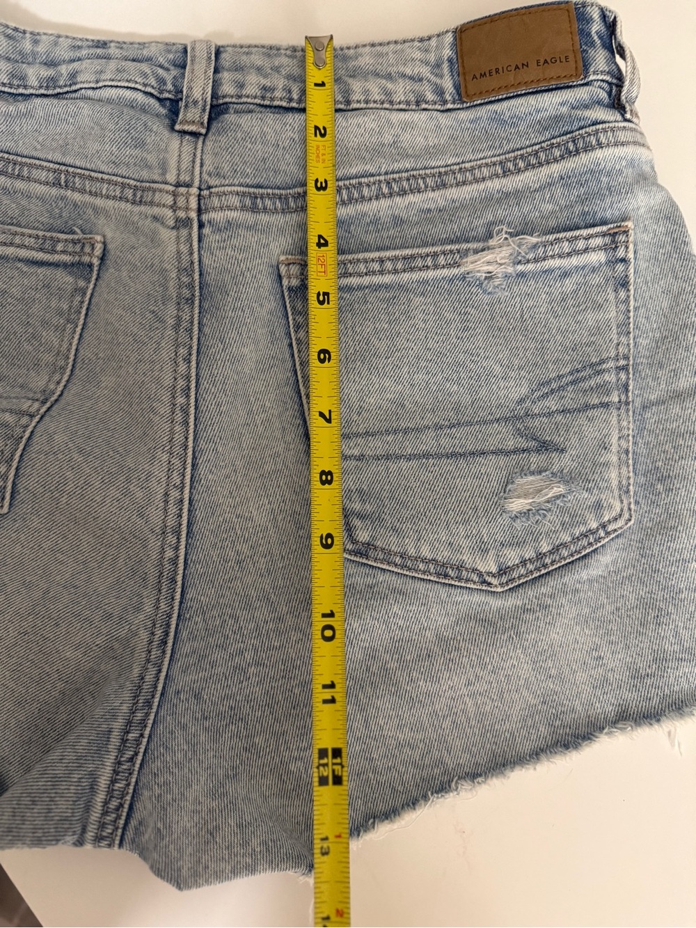 American Eagle Outfitters Light Blue Distressed Denim Mom Shorts - Picture 5 of 5